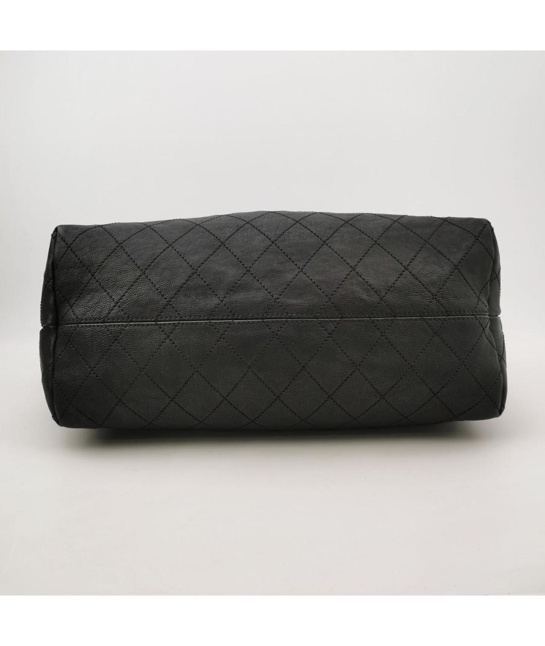 CHANEL Черная кожаная сумка тоут, фото 5