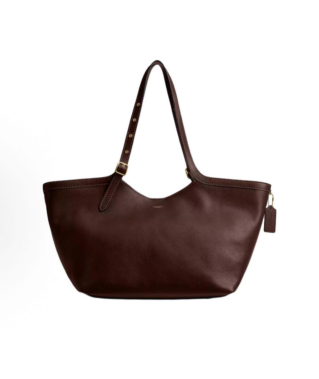 COACH Коричневая кожаная сумка тоут, фото 7