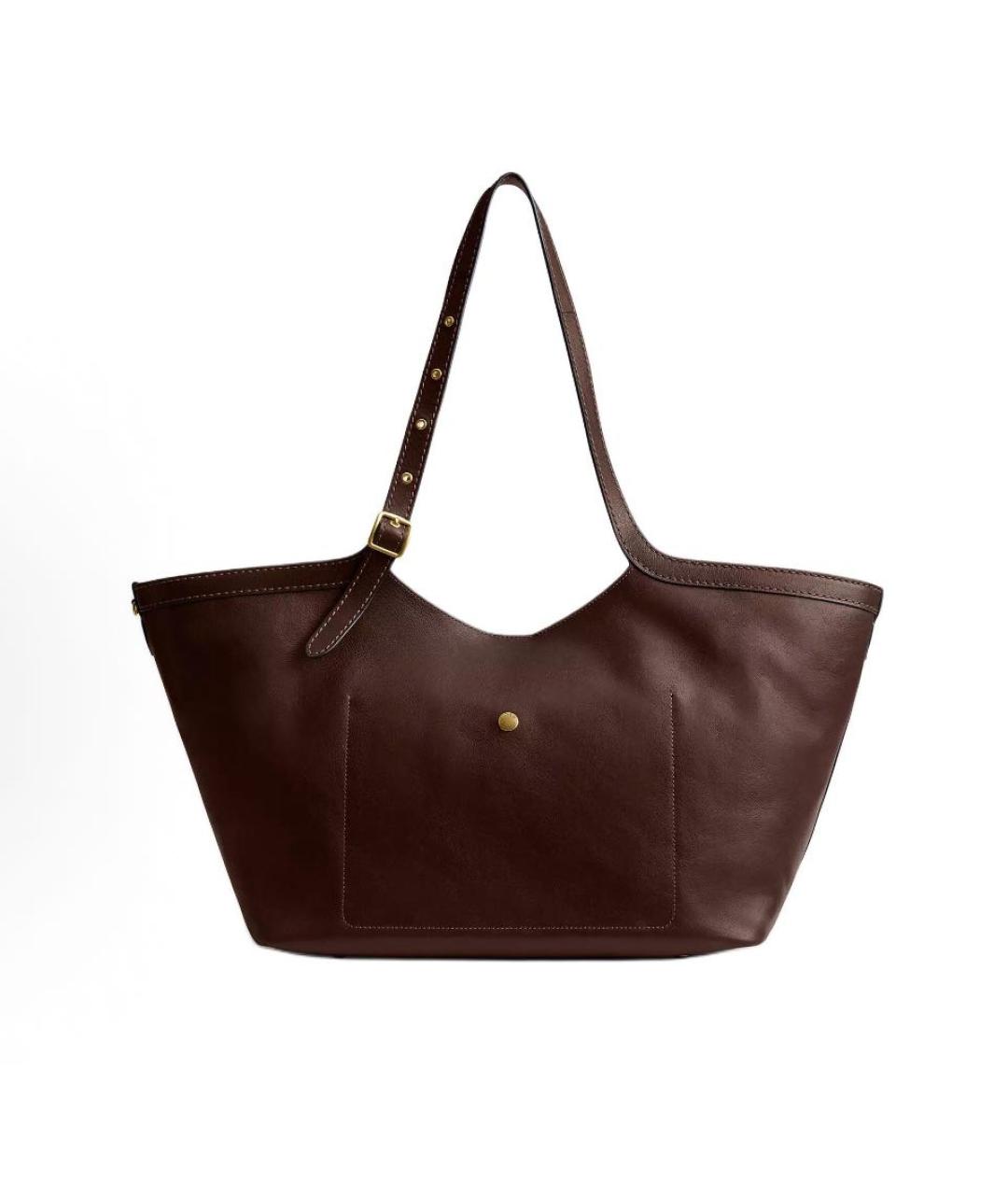 COACH Коричневая кожаная сумка тоут, фото 3