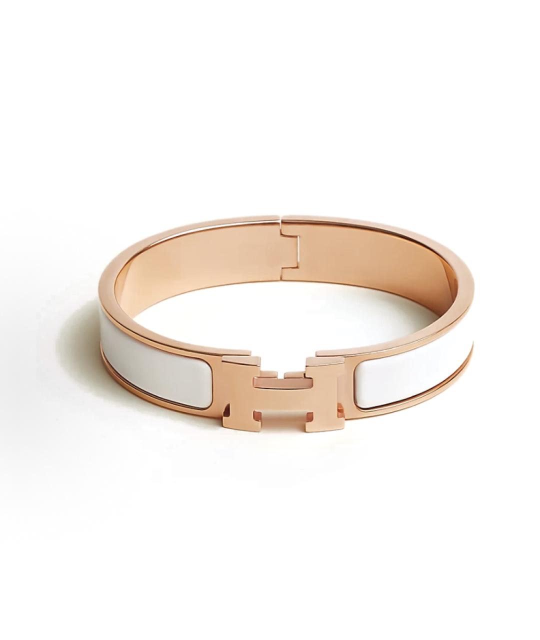 HERMES Белый металлический браслет, фото 3