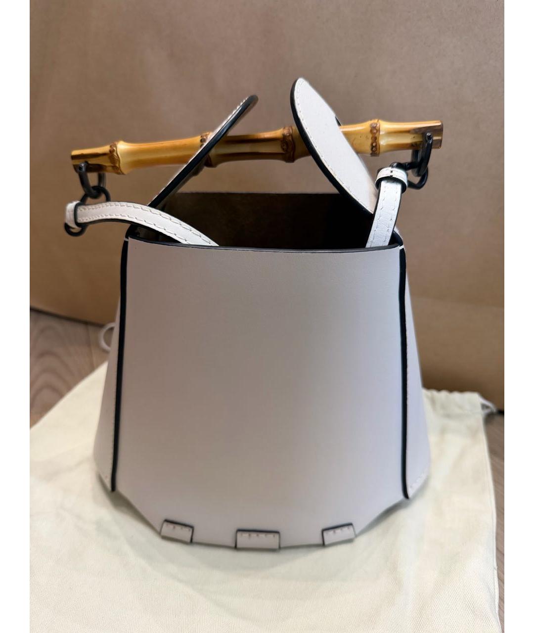 LOEWE Белая кожаная сумка с короткими ручками, фото 3