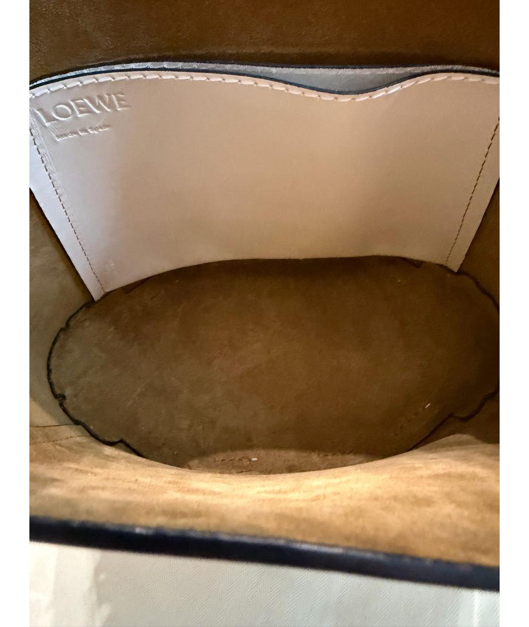 LOEWE Белая кожаная сумка с короткими ручками, фото 4