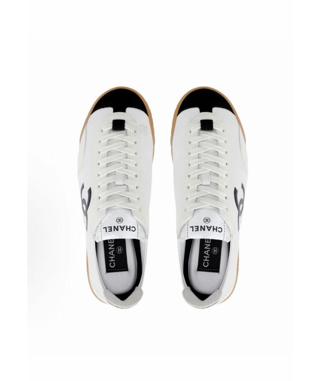 CHANEL Белые кожаные кеды, фото 3