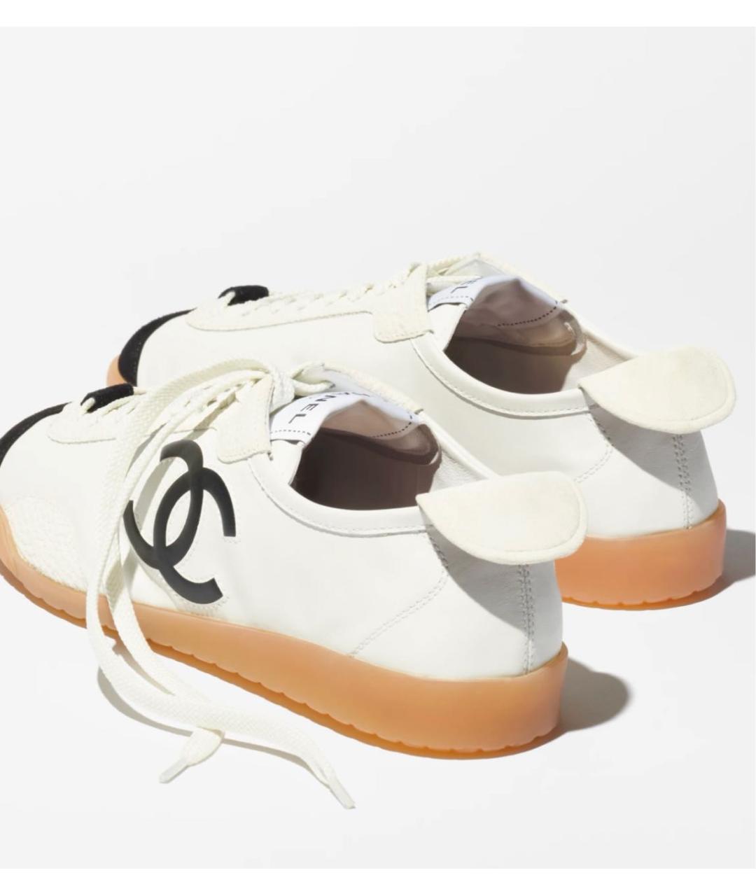 CHANEL Белые кожаные кеды, фото 2
