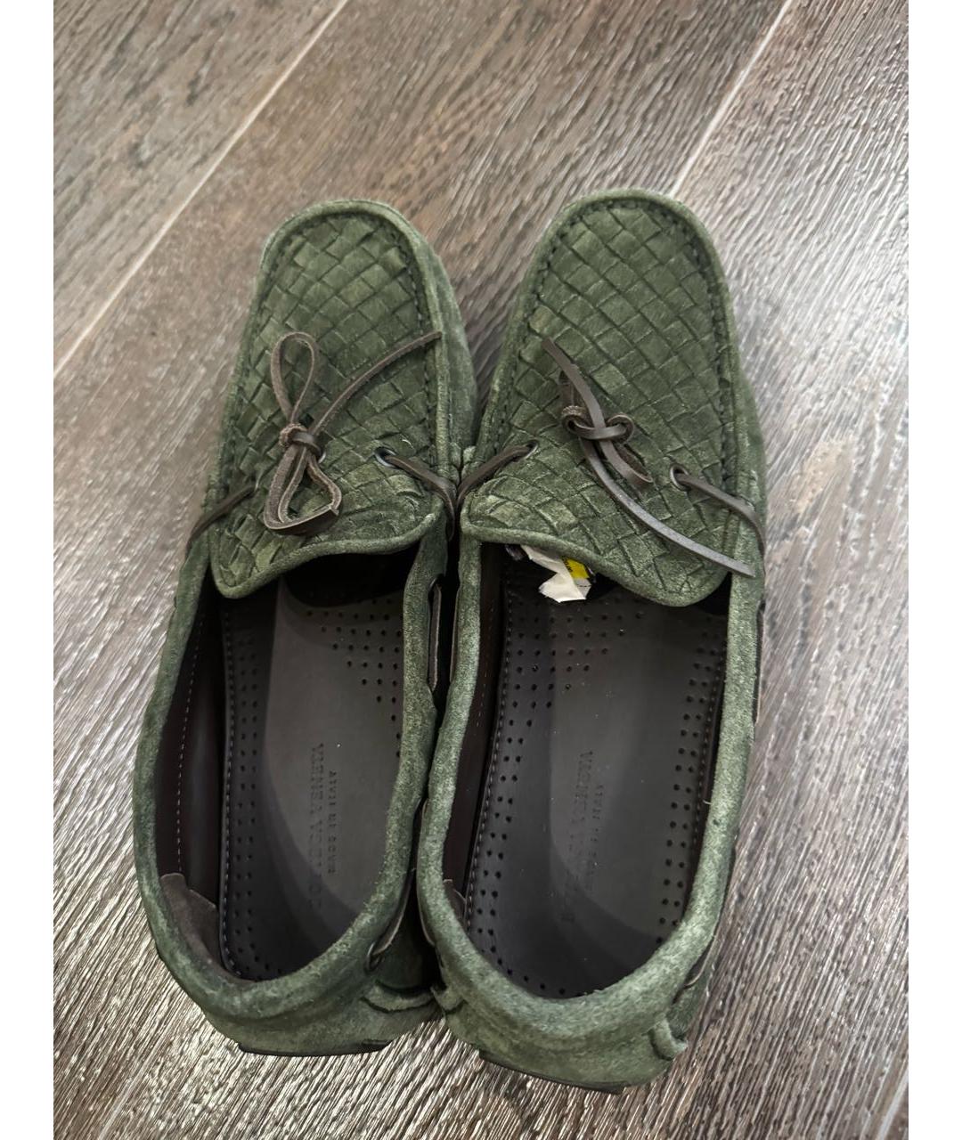 BOTTEGA VENETA Зеленые замшевые мокасины, фото 3
