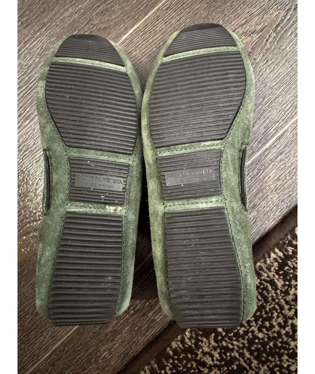 BOTTEGA VENETA Зеленые замшевые мокасины, фото 6