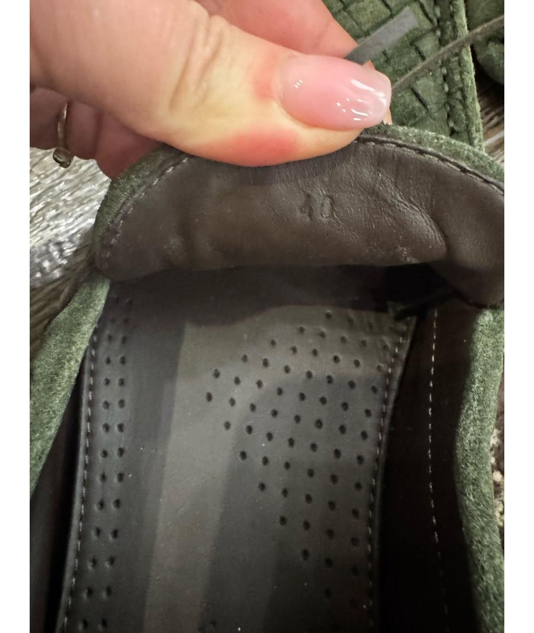 BOTTEGA VENETA Зеленые замшевые мокасины, фото 5