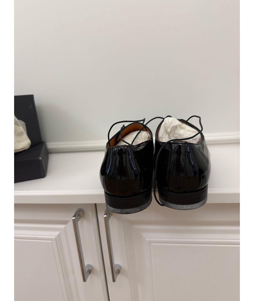 SANTONI Черные туфли из лакированной кожи, фото 5