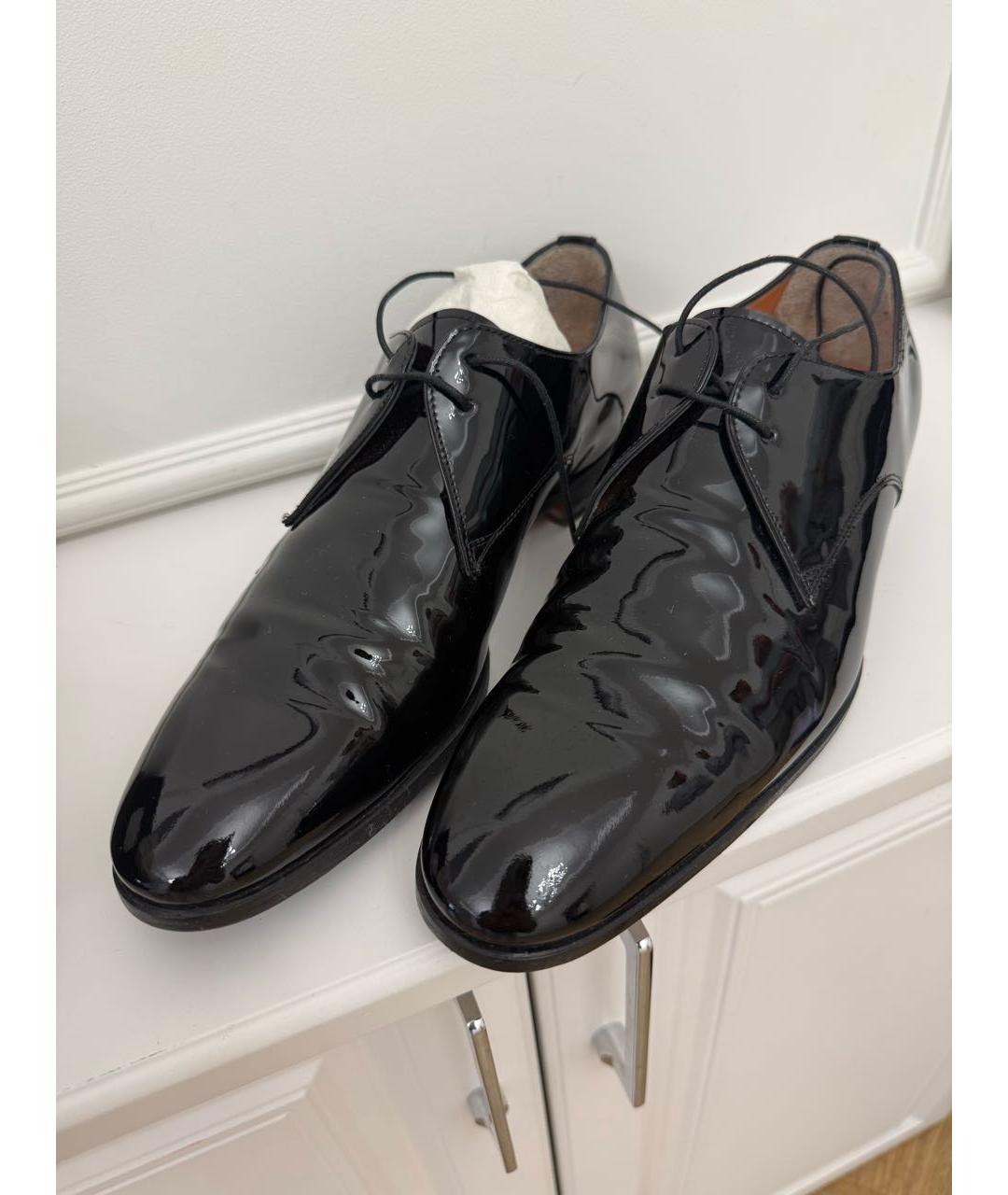 SANTONI Черные туфли из лакированной кожи, фото 3