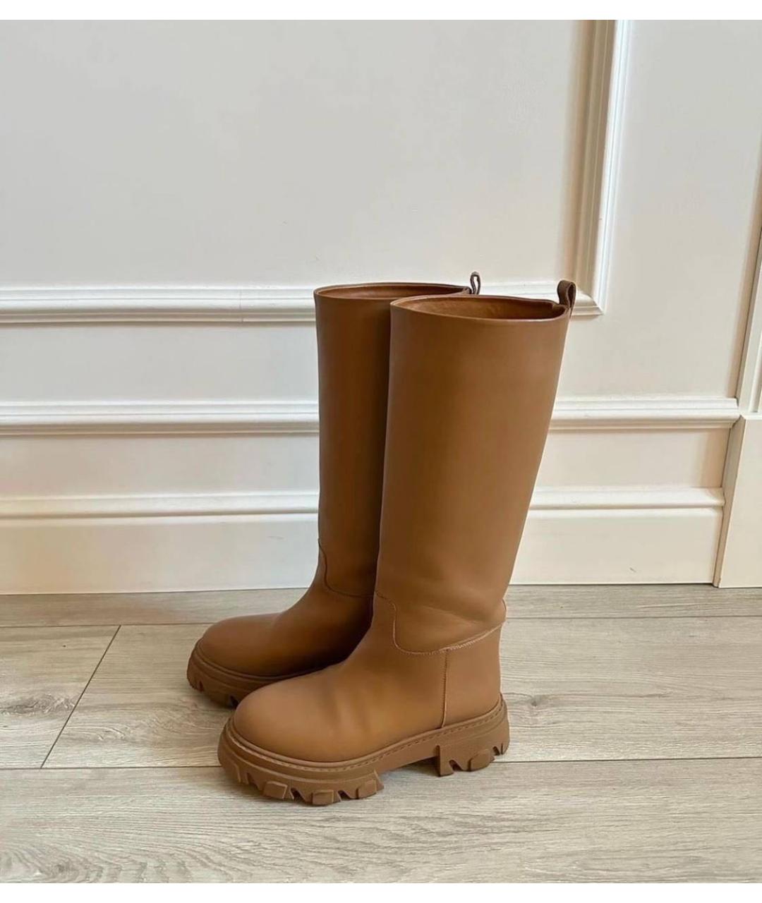 GIA COUTURE Коричневые кожаные сапоги, фото 3