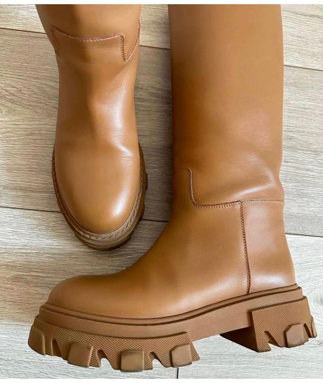 GIA COUTURE Коричневые кожаные сапоги, фото 2