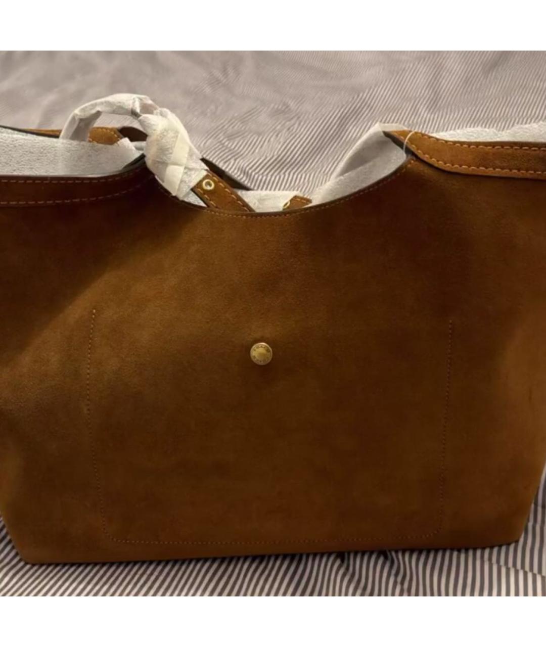 COACH Коричневая замшевая сумка тоут, фото 7