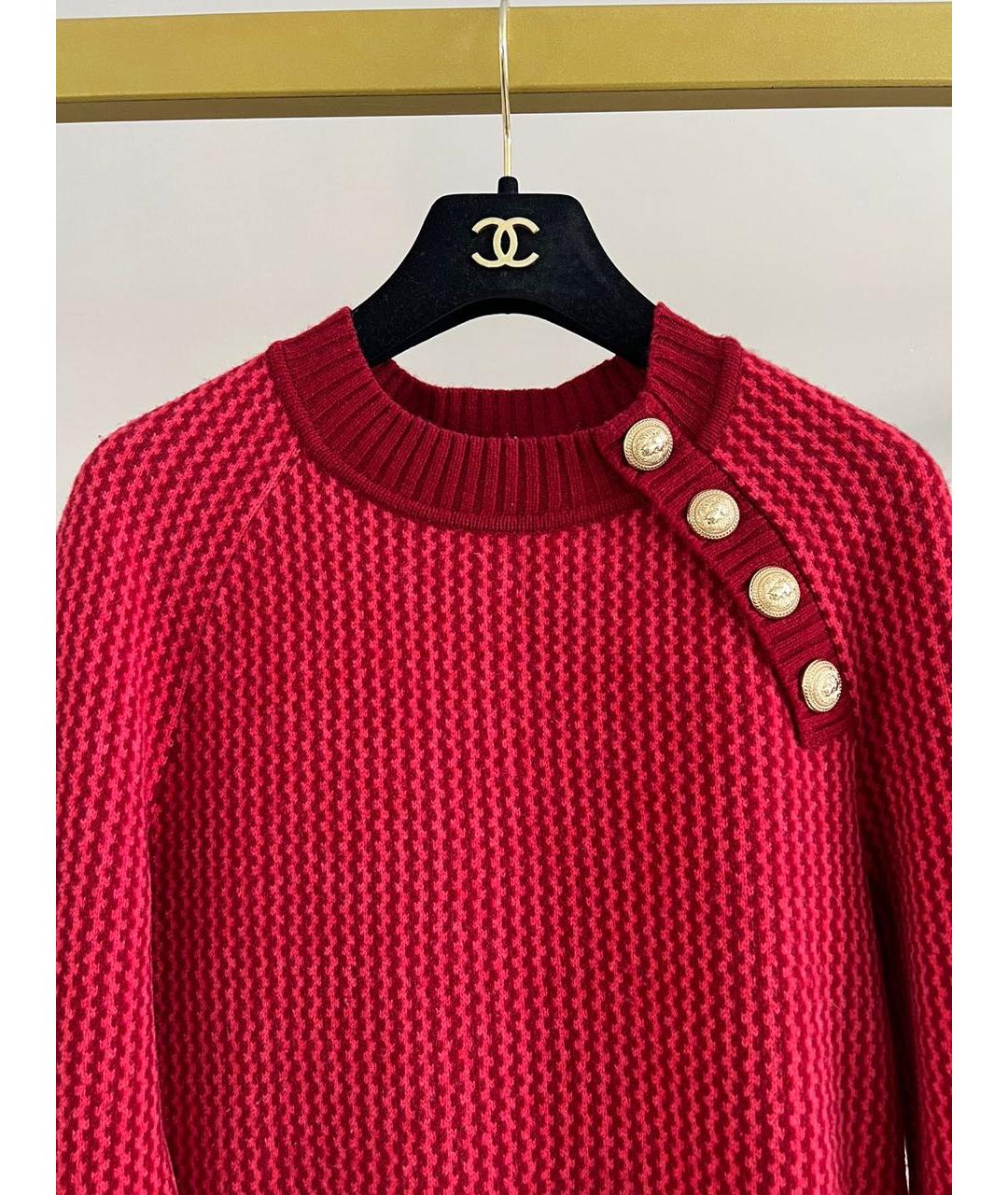 BALMAIN Красный джемпер / свитер, фото 2