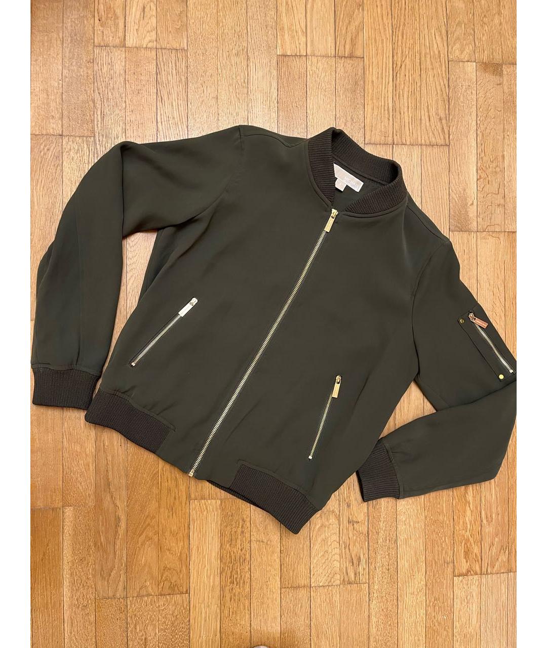 MICHAEL MICHAEL KORS Хаки полиэстеровая куртка, фото 8