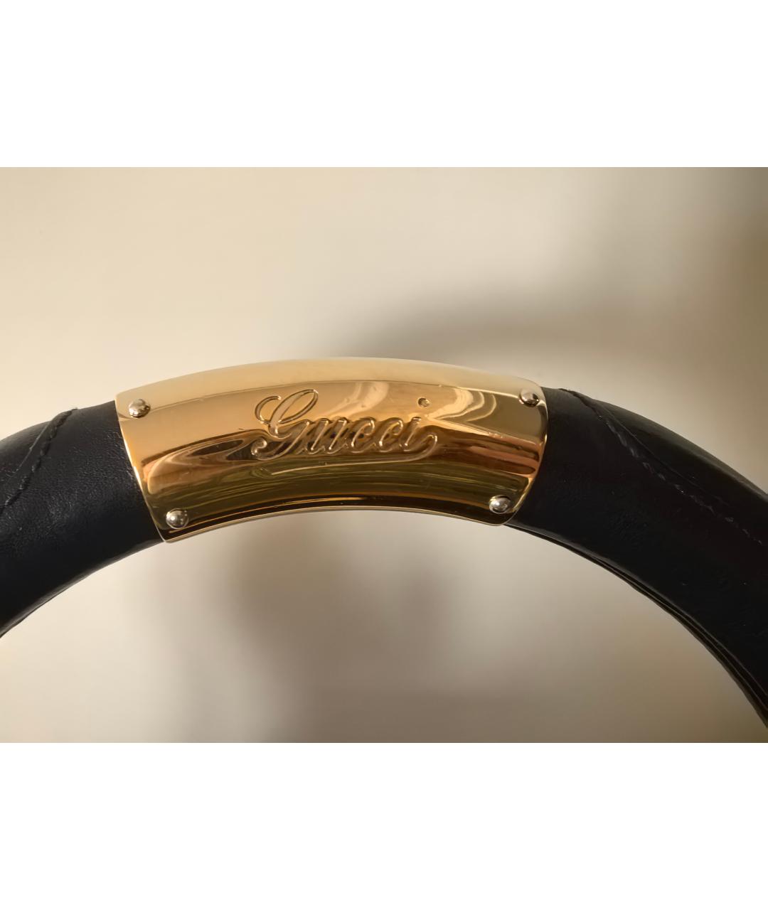 GUCCI Черная кожаная сумка с короткими ручками, фото 3