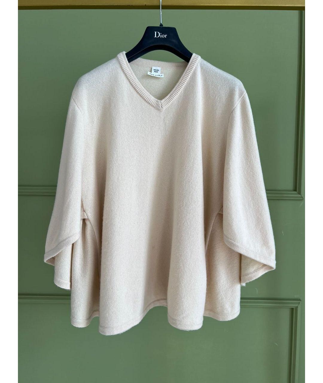 HERMES Бежевый кашемировый джемпер / свитер, фото 7