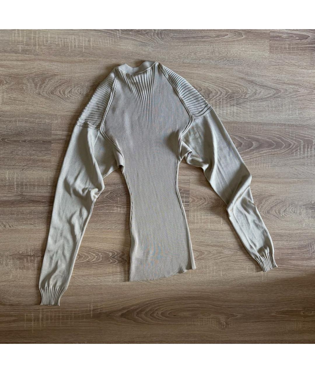 BOTTEGA VENETA Бежевый шелковый джемпер / свитер, фото 2