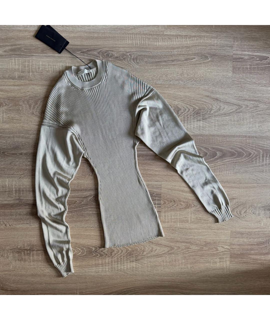 BOTTEGA VENETA Бежевый шелковый джемпер / свитер, фото 9