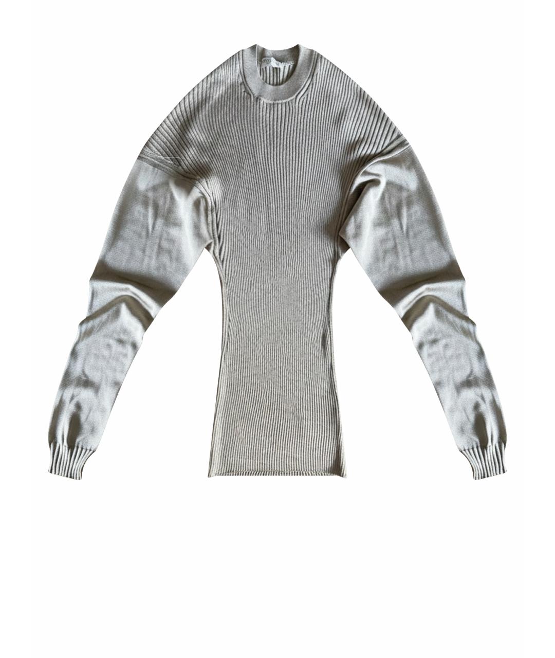 BOTTEGA VENETA Бежевый шелковый джемпер / свитер, фото 1