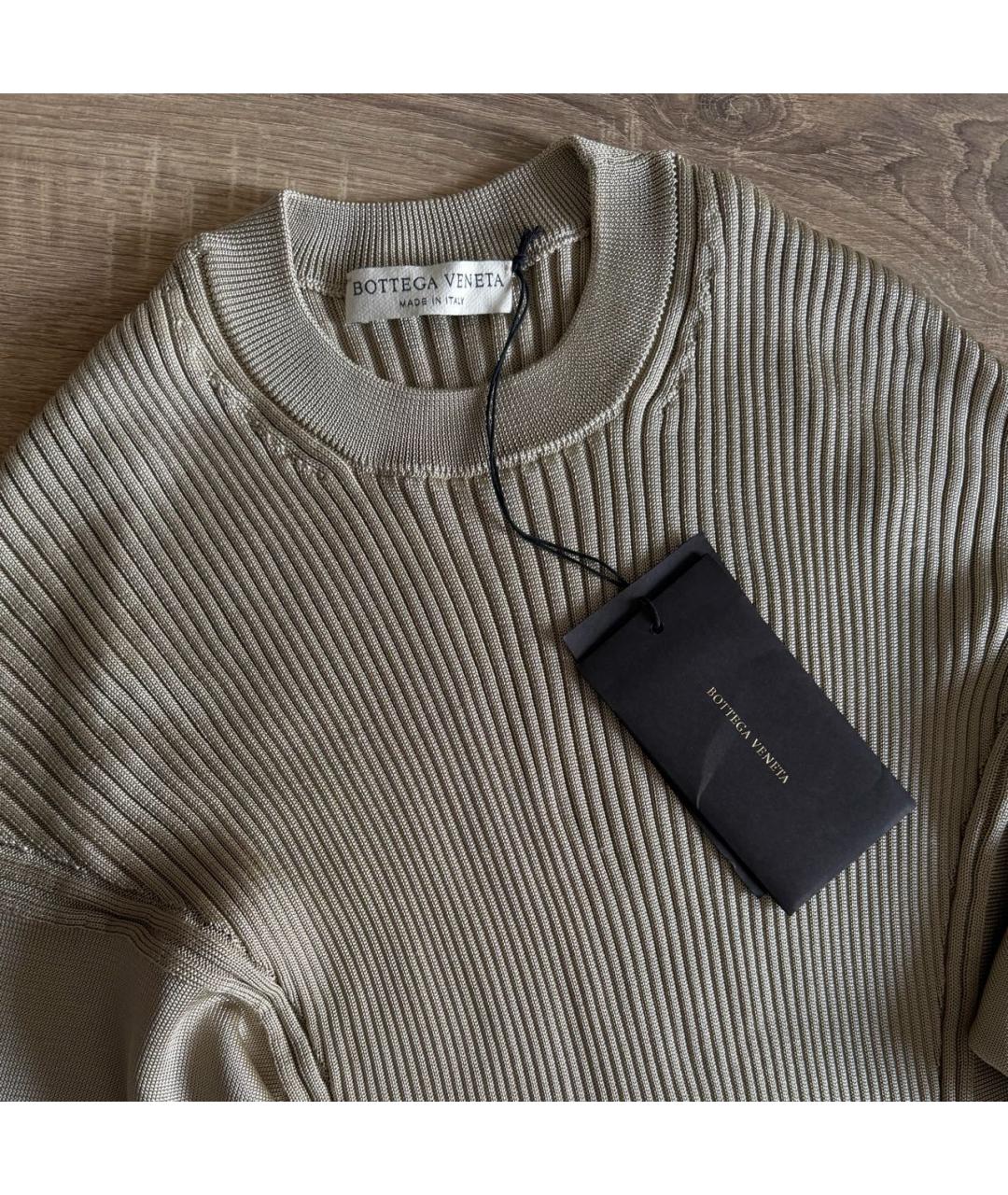 BOTTEGA VENETA Бежевый шелковый джемпер / свитер, фото 3