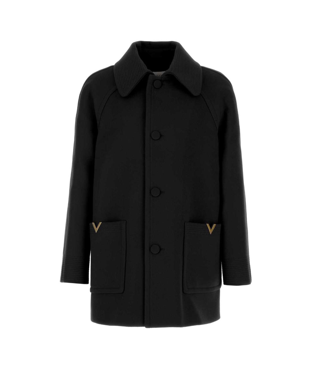 VALENTINO Черное шерстяное пальто, фото 1