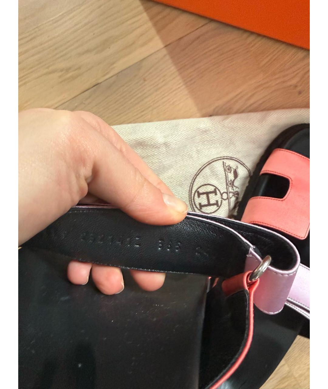 HERMES Фиолетовые текстильные шлепанцы, фото 5