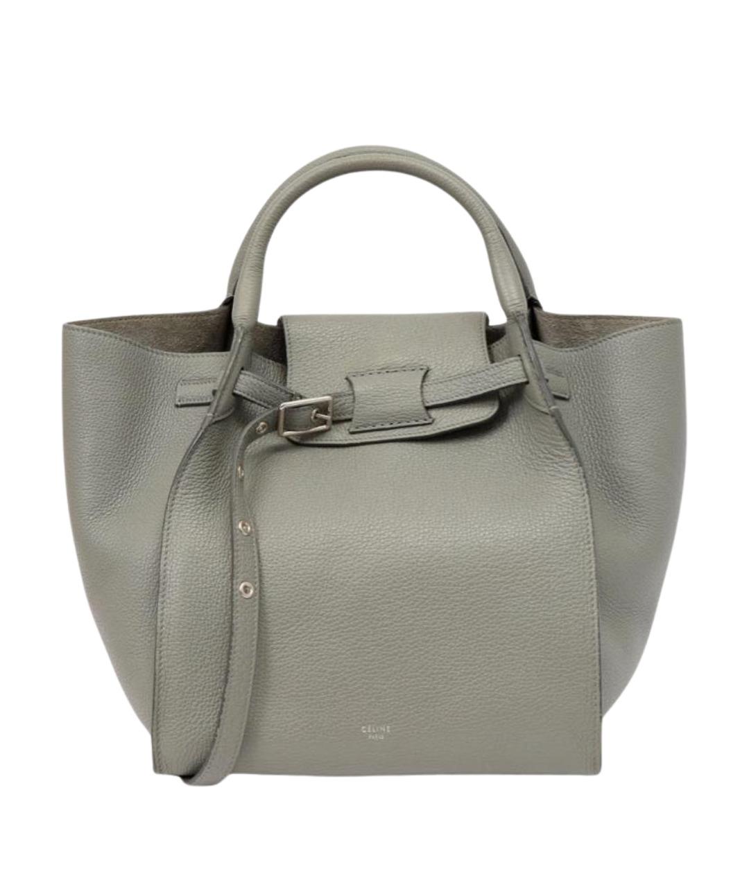 CELINE Антрацитовая кожаная сумка через плечо, фото 1