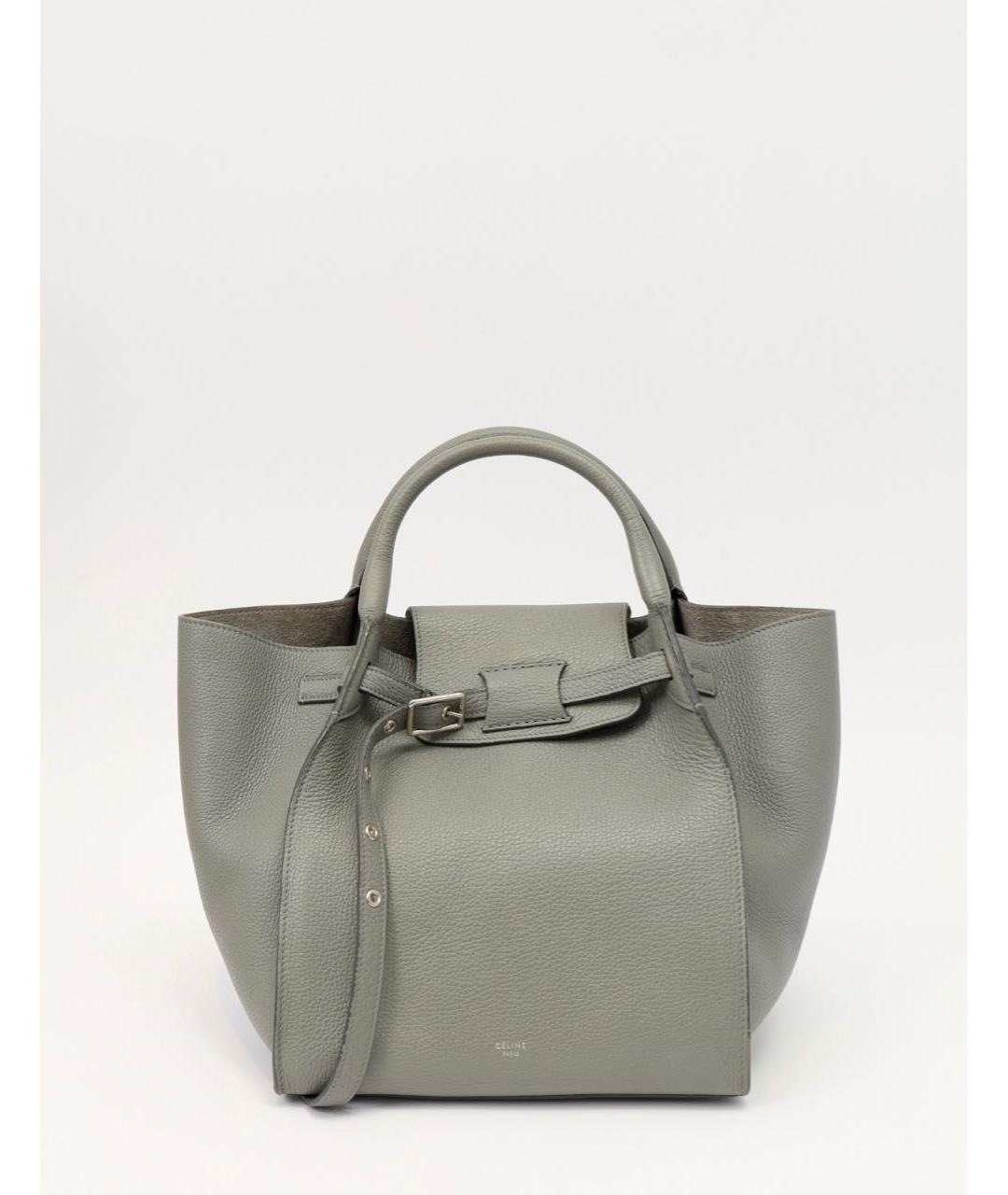 CELINE Антрацитовая кожаная сумка через плечо, фото 9