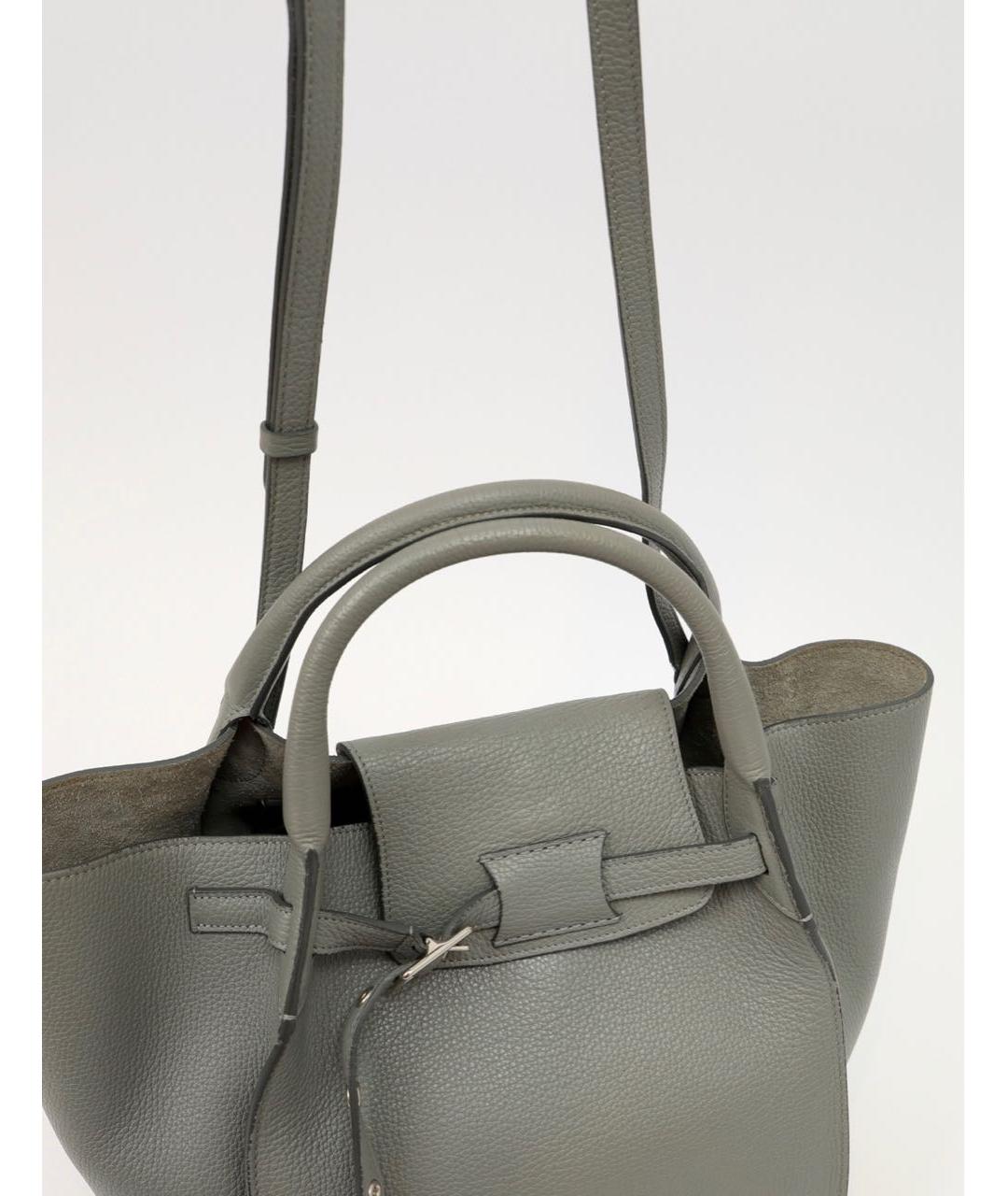 CELINE Антрацитовая кожаная сумка через плечо, фото 5