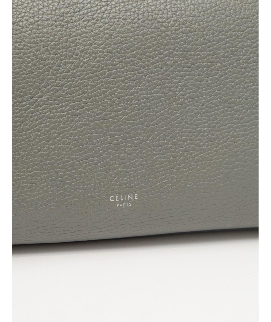 CELINE Антрацитовая кожаная сумка через плечо, фото 7