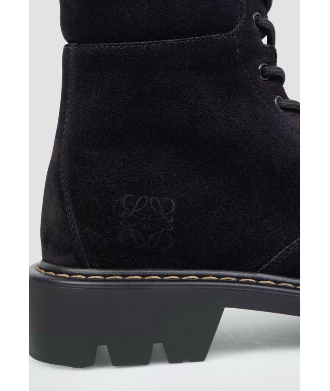 LOEWE Черные замшевые ботинки, фото 5