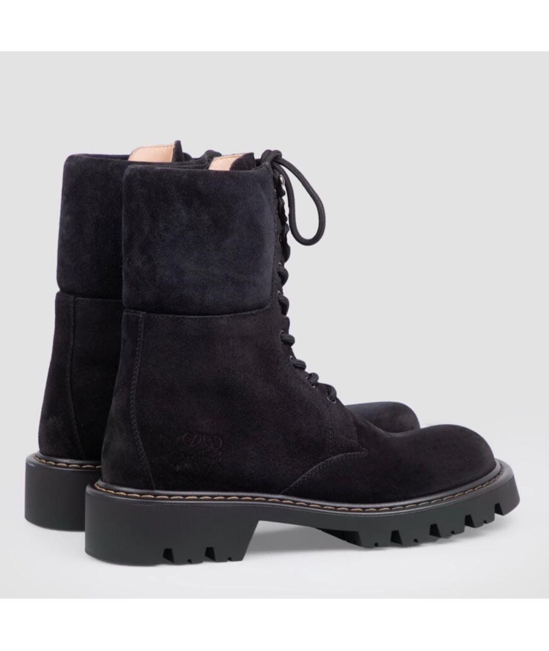 LOEWE Черные замшевые ботинки, фото 3