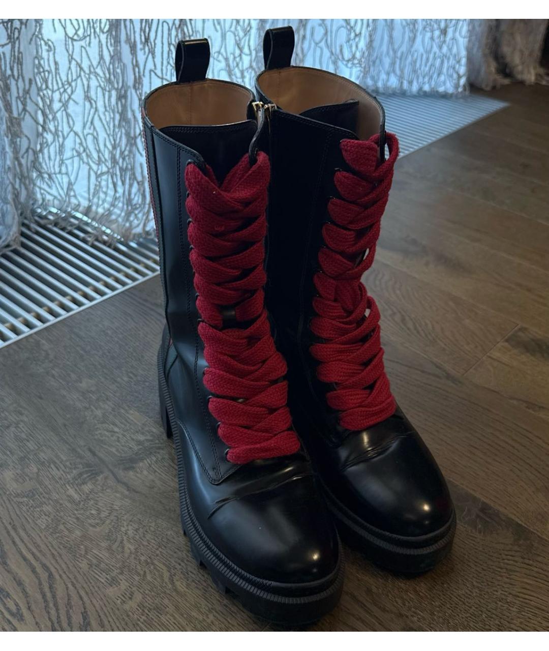 GUCCI Черные кожаные ботинки, фото 3