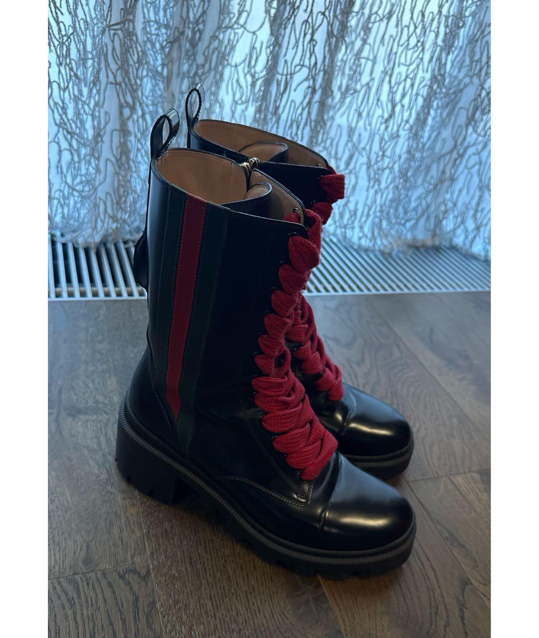 GUCCI Черные кожаные ботинки, фото 7