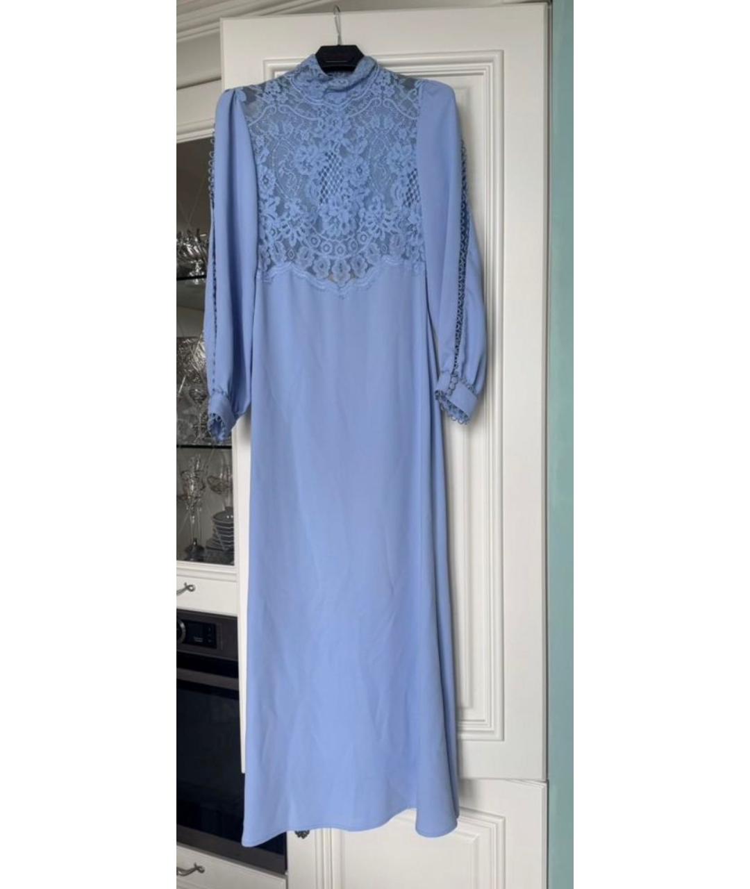 COSTARELLOS Голубое шелковое вечернее платье, фото 5