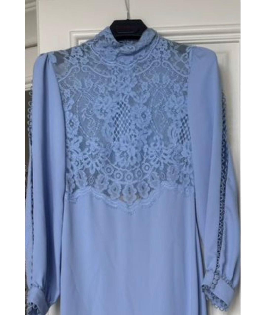 COSTARELLOS Голубое шелковое вечернее платье, фото 4