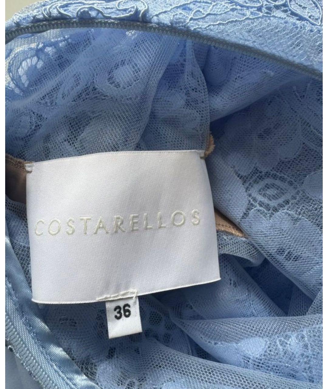 COSTARELLOS Голубое шелковое вечернее платье, фото 3