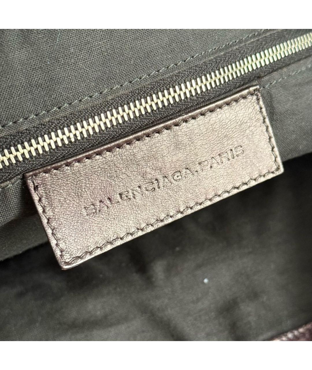 BALENCIAGA Черная кожаная сумка с короткими ручками, фото 5