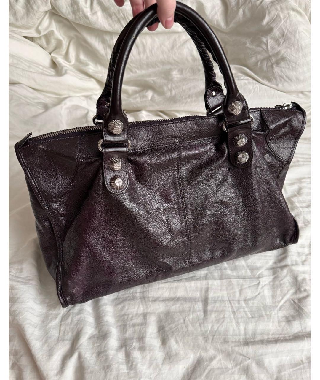 BALENCIAGA Черная кожаная сумка с короткими ручками, фото 2