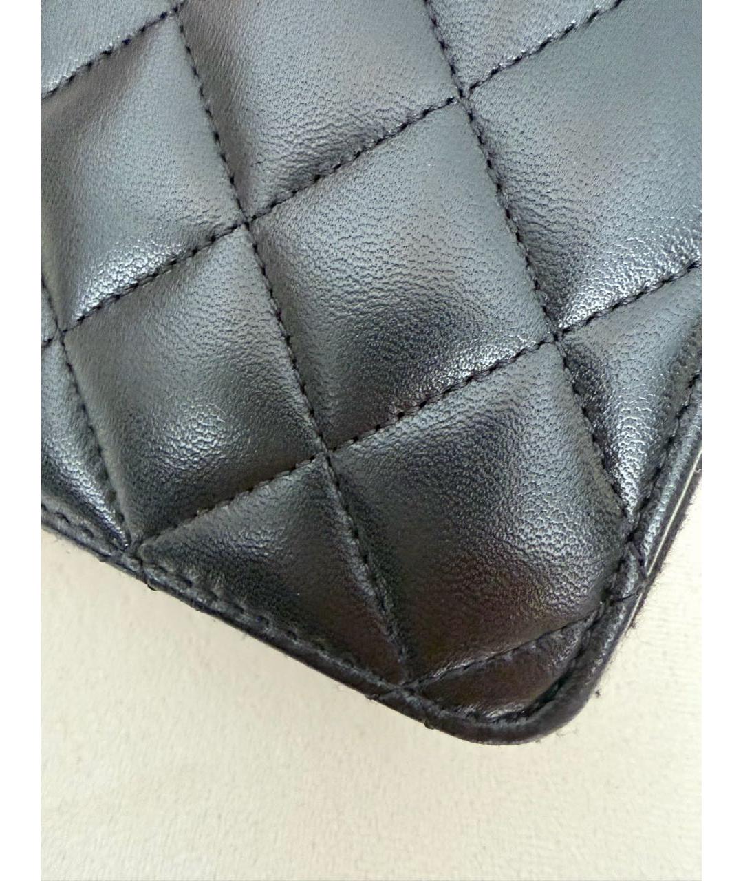 CHANEL Черная кожаная сумка с короткими ручками, фото 8