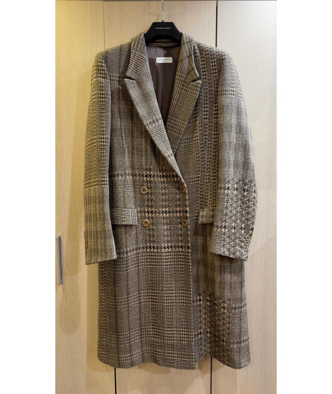 DRIES VAN NOTEN Коричневое шерстяное пальто, фото 6