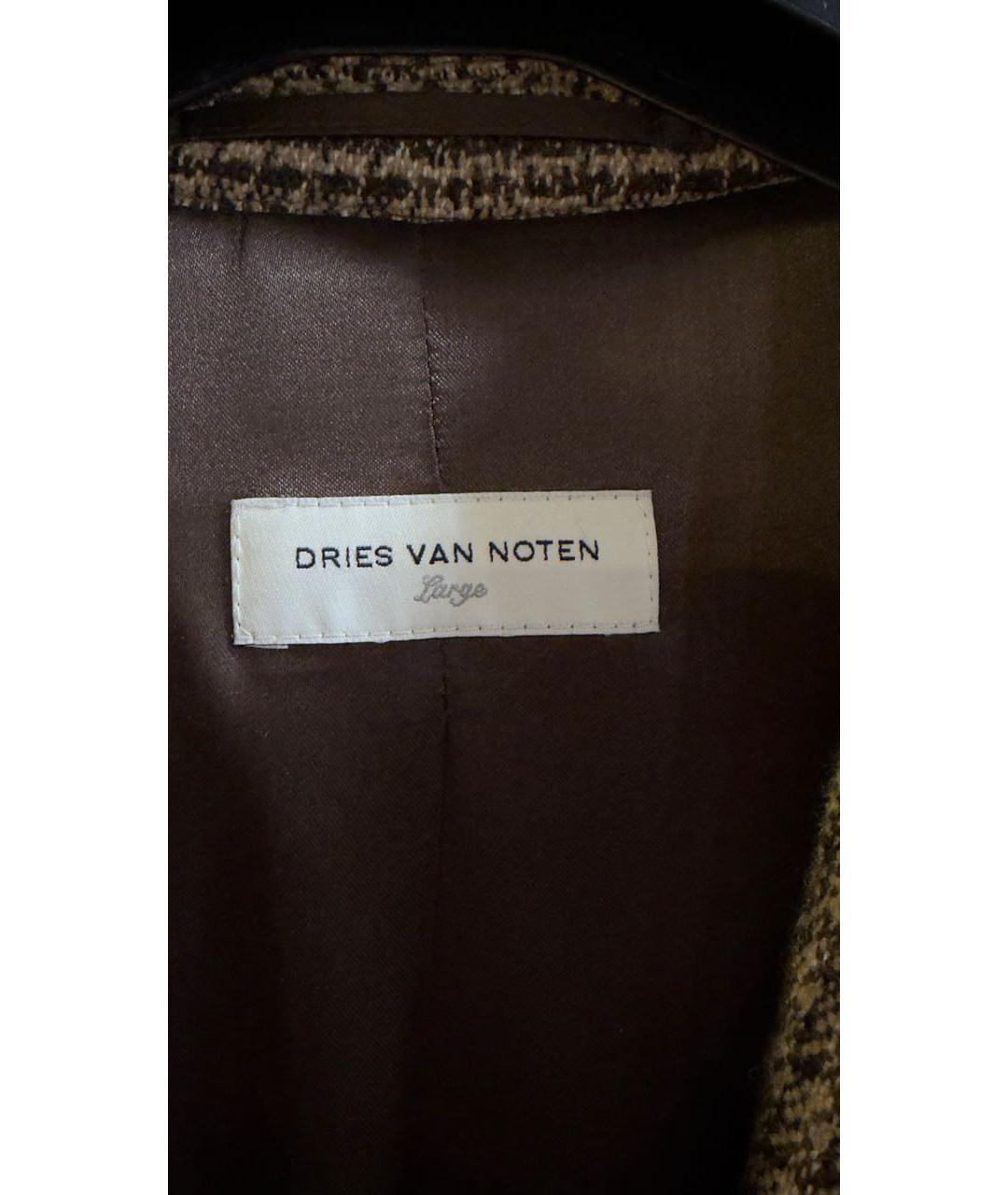 DRIES VAN NOTEN Коричневое шерстяное пальто, фото 3