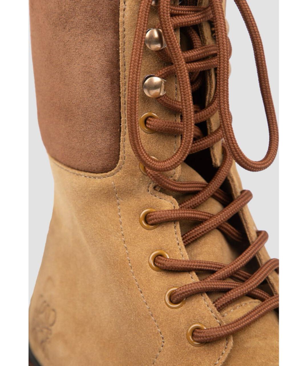 LOEWE Горчичные замшевые ботинки, фото 5