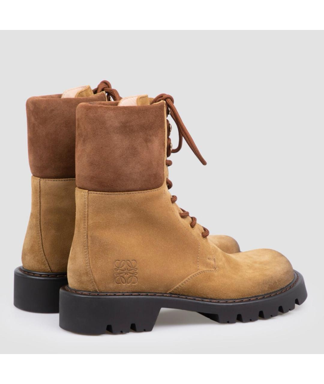 LOEWE Горчичные замшевые ботинки, фото 3