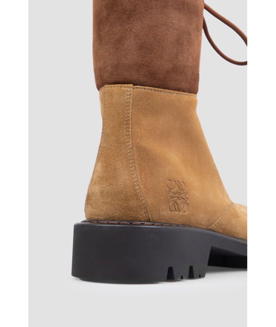 LOEWE Горчичные замшевые ботинки, фото 4