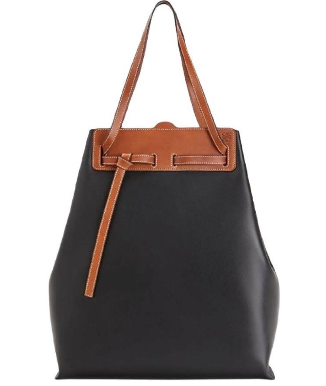 LOEWE Черная кожаная сумка тоут, фото 1