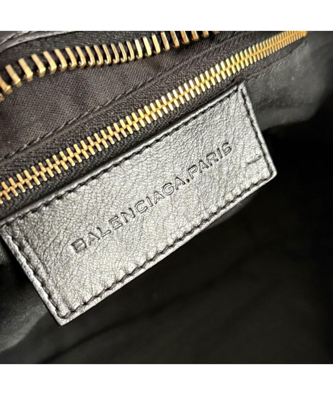 BALENCIAGA Черная кожаная сумка с короткими ручками, фото 6