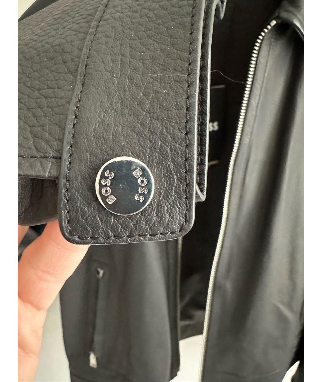HUGO BOSS Черная кожаная куртка, фото 6