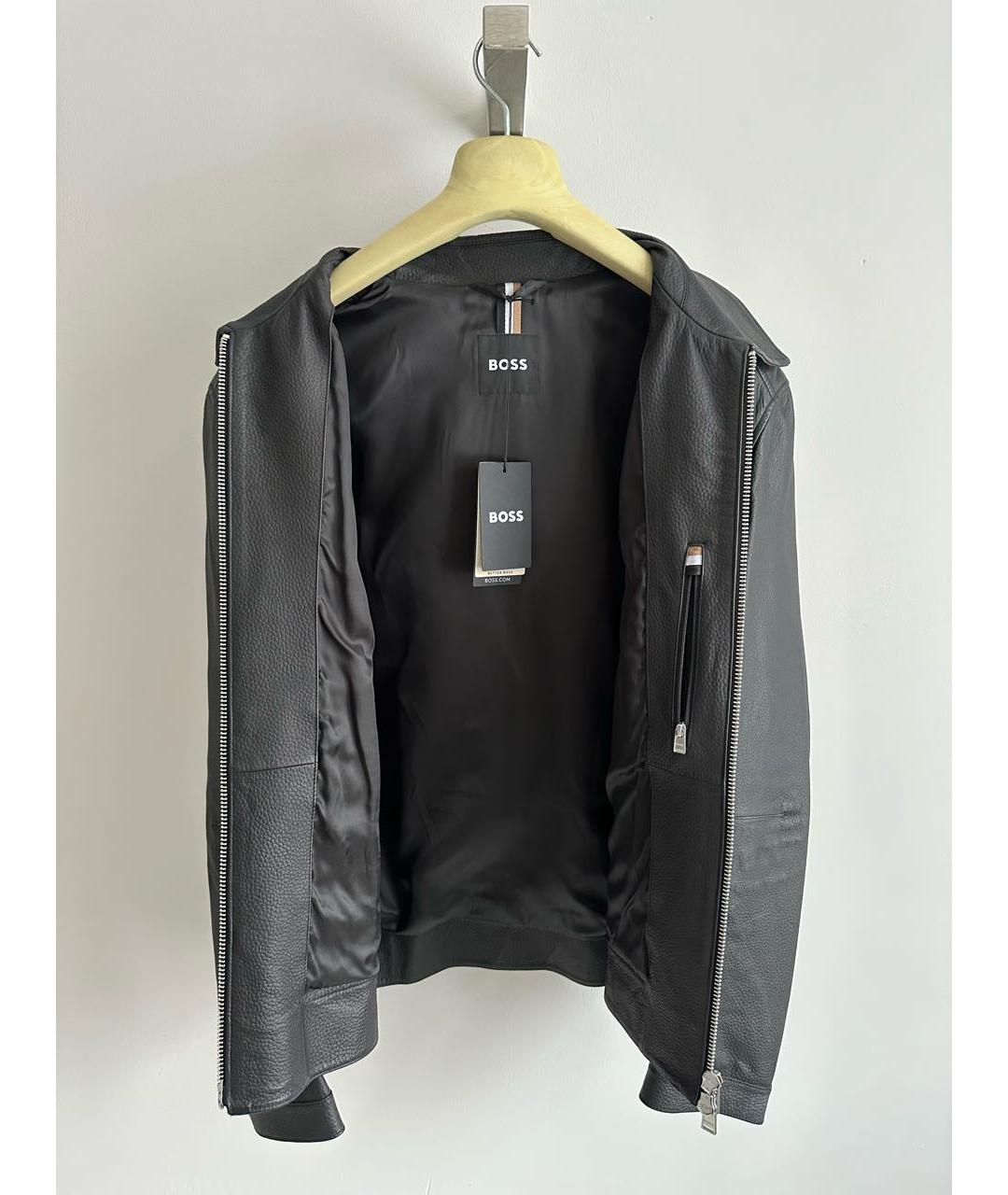 HUGO BOSS Черная кожаная куртка, фото 4