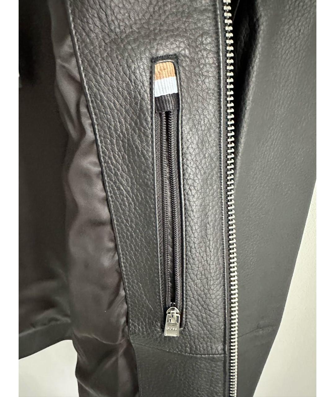 HUGO BOSS Черная кожаная куртка, фото 7